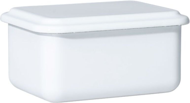 Riess-kelomat - Riess Vorratsbehälter mit Deckel small hoch 15x11x7cm Weiss Emaille