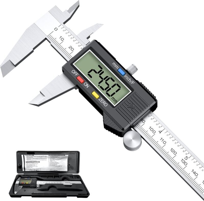 Ulisem - Digitaler Messschieber, 150 mm Edelstahl Digitaler Messschieber Großes LCD-Display Einstellbare Genauigkeit 0,0...