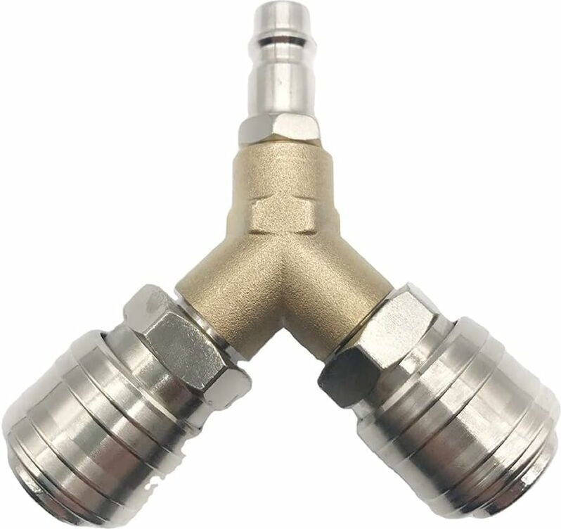 Druckluftverteiler, Druckluftanschluss, Druckluftschalter, mit zwei 1/4 Zoll Gewindeanschlüssen, rostfreies Messing, kom...