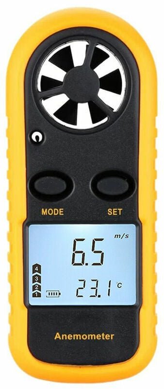 Thumbnail - Shining House - Mini-LCD-Digital-Anemometer, Windgeschwindigkeit, Luftgeschwindigkeit, Temperaturmessung mit Hintergrund...