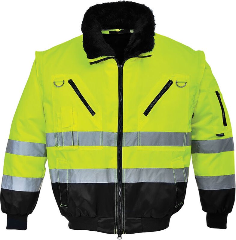Portwest 4 in 1 Warnschutz Winter Pilotenjacke Gelb XL