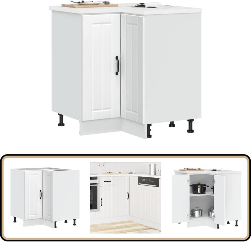 Küchen-Eckunterschrank Lucca Weiß Holzwerkstoff - Vidaxl