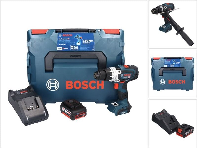 Thumbnail - Bosch gsb 18V-150 c Professional Akku Schlagbohrschrauber 18 v 150 Nm Biturbo Brushless + 1x Akku 5,0 Ah + Ladegerät + L...
