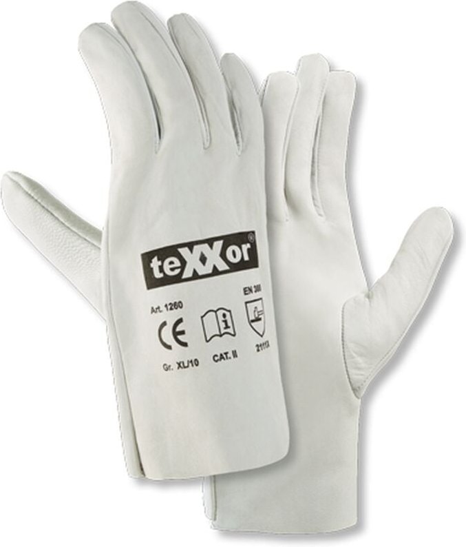 TeXXor® Ziegen-/Schafsvollleder-Handschuhe, Kat. 2, ungefüttert 12609 Gr.09