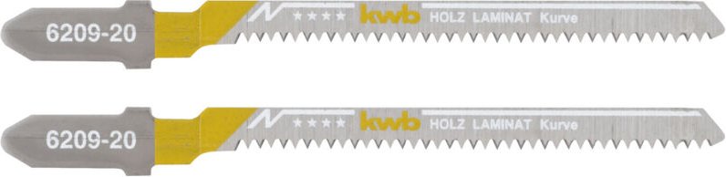 kwb 620920 Stichsägeblätter, LAMINAT, Holzbearbeitung, Bi-Metall, 2 x Kurve 2 St.