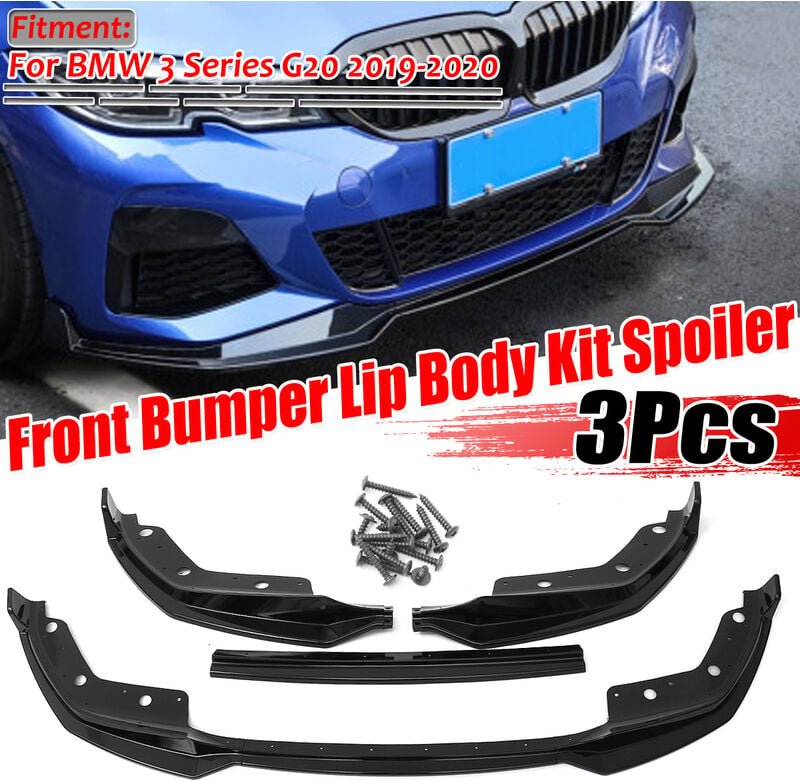 Thumbnail - Für BMW 3er G20 2019-2020 glänzend schwarz Frontstoßstange Lip Spoiler Splitter Cov