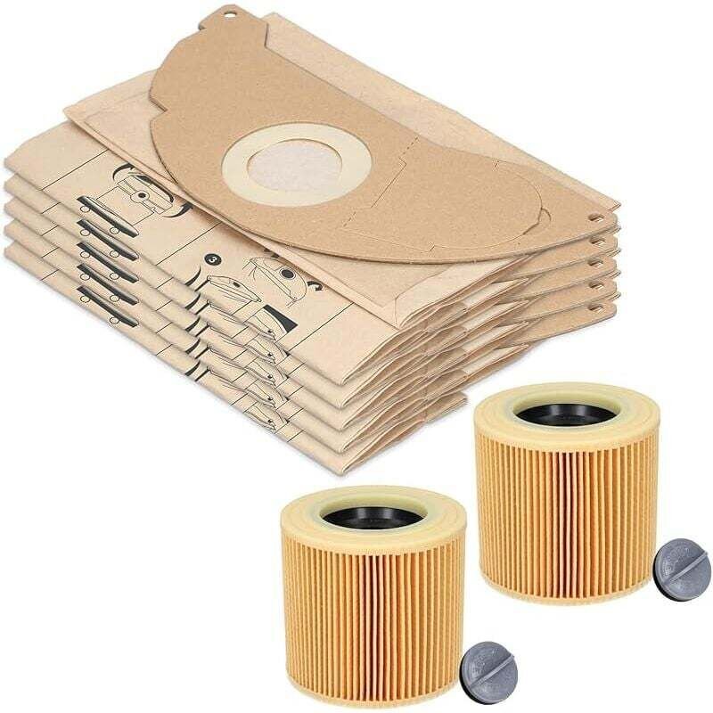 20 sacs d&39aspirateur et 2 filtres à poussière adaptés pour aspirateur Kärcher WD2 et MV2. Alternatives pour les sacs f...