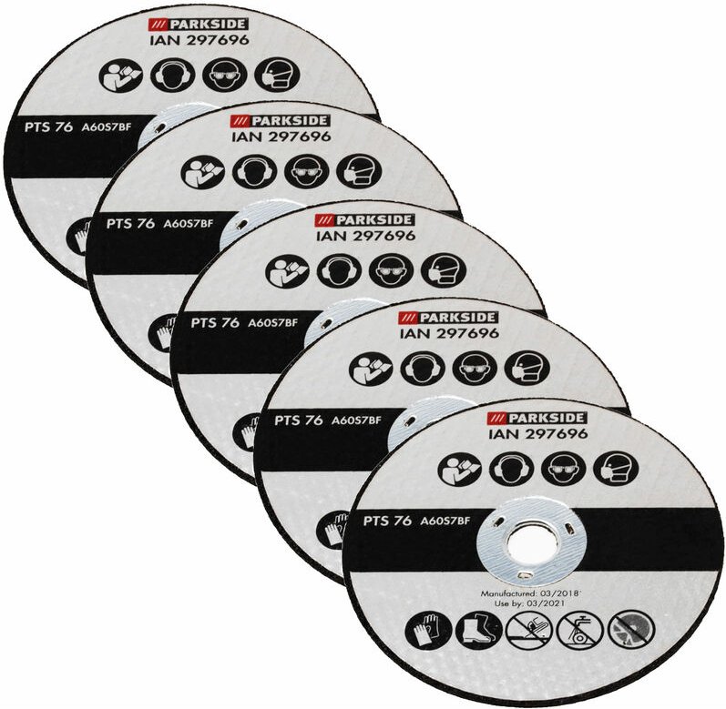 Parkside ® - 5 Trennscheiben aus Metall, passend für Parkside Winkelschleifer pwsa 12 Li A1 297696