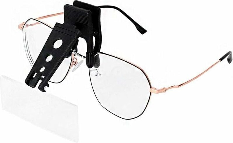 Alovez - Aufstecklupe für Brillen mit 3 Wechsellinsen, aufsteckbar und hochklappbar, freihändig, 1,5x, 2,5x, 3,5x, zum L...