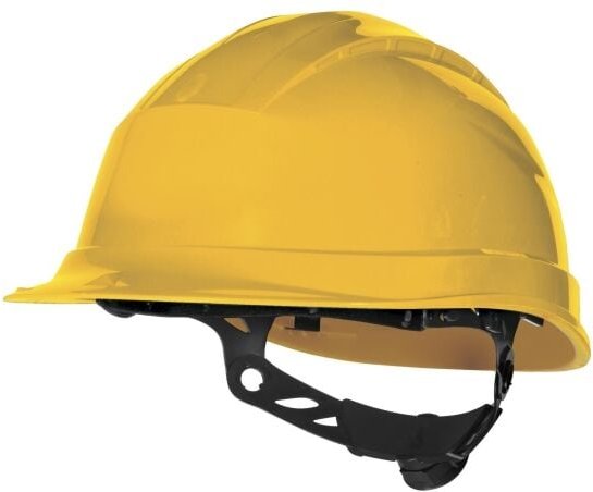 Gelber Bauhelm Zahnstangenklemmung Delta Plus - D020quarup30