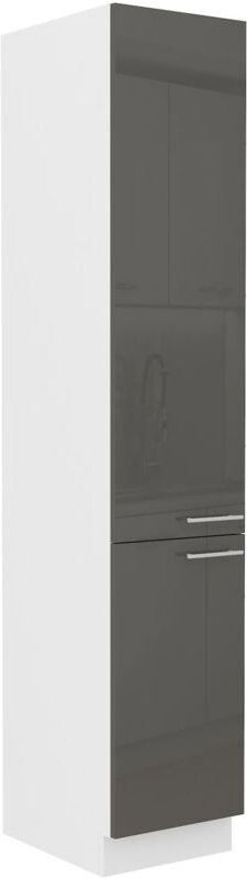 Küchen Preisbombe - Küchen Hochschrank 40 Lara Grau Hochglanz Küchenzeile Küchenblock Küche