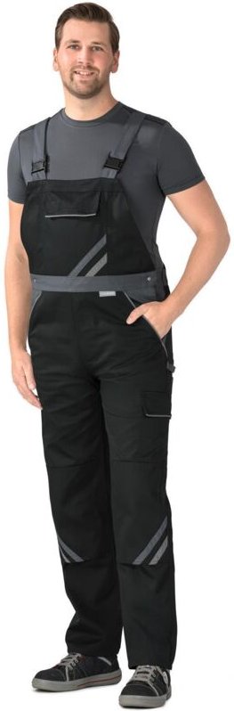 Planam Highline Latzhose schwarz/schiefer/zink 29