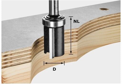 Bündigfräser hw S8 D19/NL25 (491028) - Festool