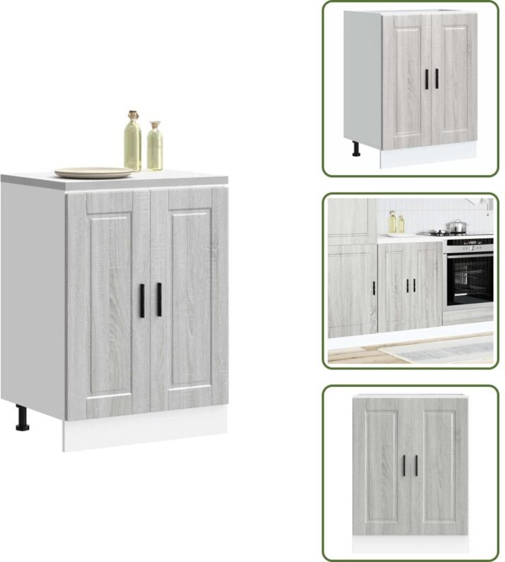 The Living Store - vidaXL Küchenunterschrank Porto Grau Sonoma Holzwerkstoff