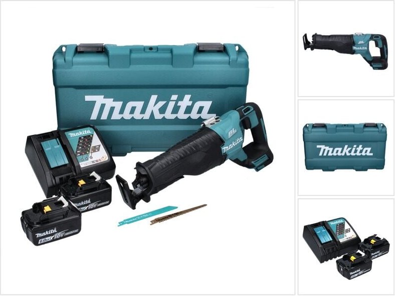 Makita DJR 187 RGK Akku Reciprosäge 18 V Brushless + 2x Akku 6,0 Ah + Ladegerät + Koffer