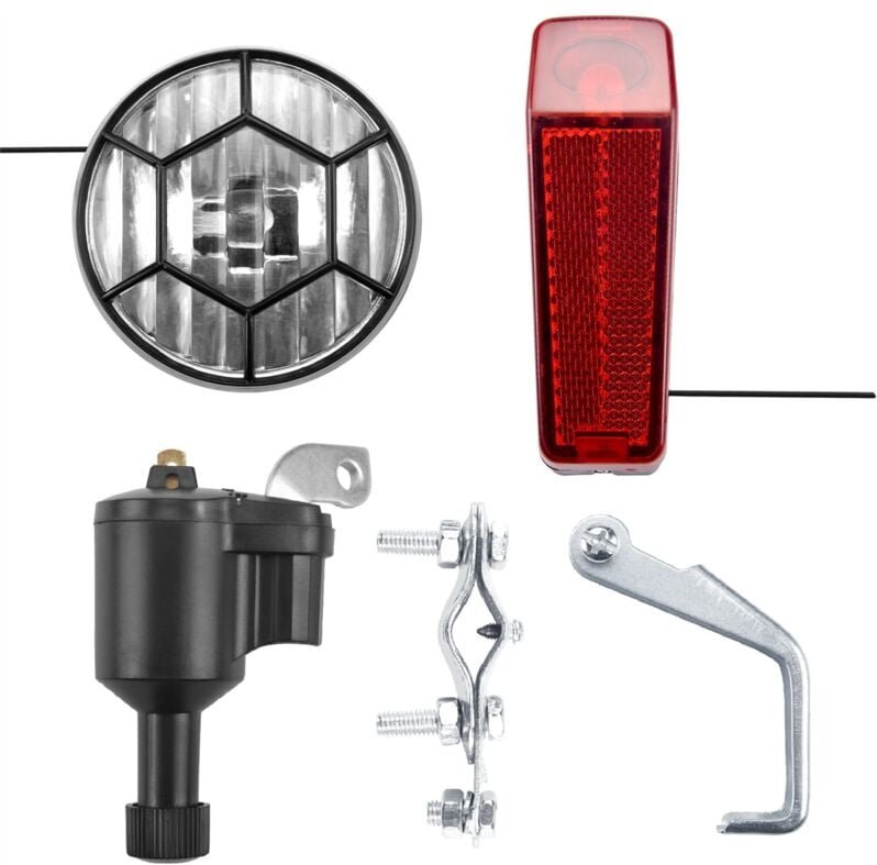 Tlily - Fahrrad Licht Motorisiertes Reibung Generator Dynamo Scheinwerfer Heck Kit 6V 3W Zubehör