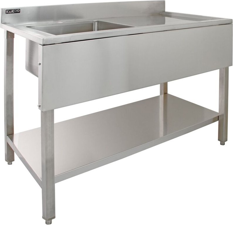 Monster Shop - Edelstahl Spültisch Spülbecken Gastrospüle Spüle 1 Becken links 120cm x 60cm x 90cm