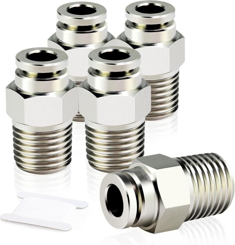 5 Stück 6 mm Rohraußendurchmesser x 1/4 Zoll BSP-Außengewinde, gerade Steckverbindungen, pneumatischer Anschluss