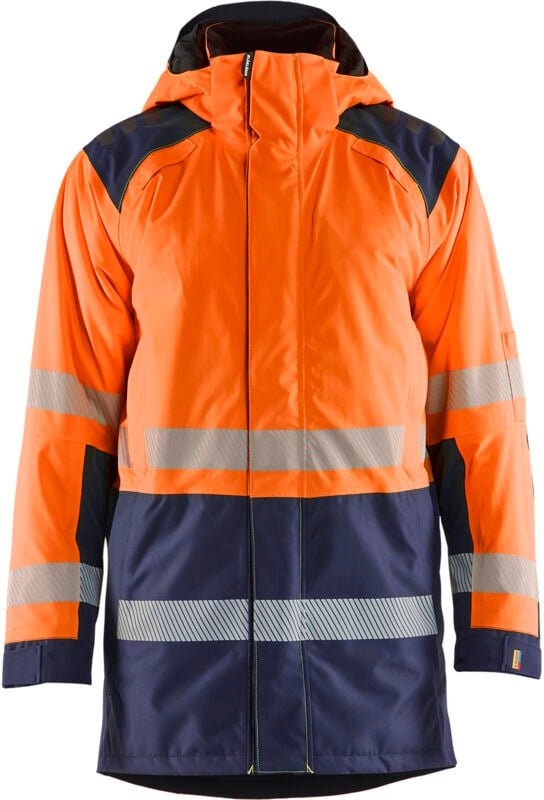 Thumbnail - Arbeitsparka Winter Hochsichtbarkeit 4457 - Orange/Marine 4XL