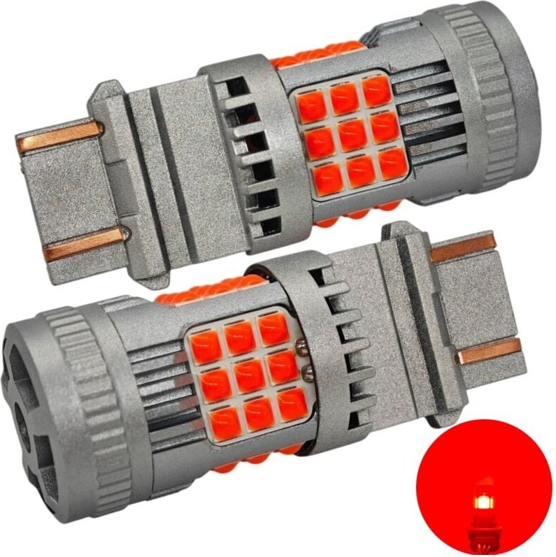 Stück LED-Lampe 3157, P27/7W 12-24V kein Fehler 2200lm starkes Rot