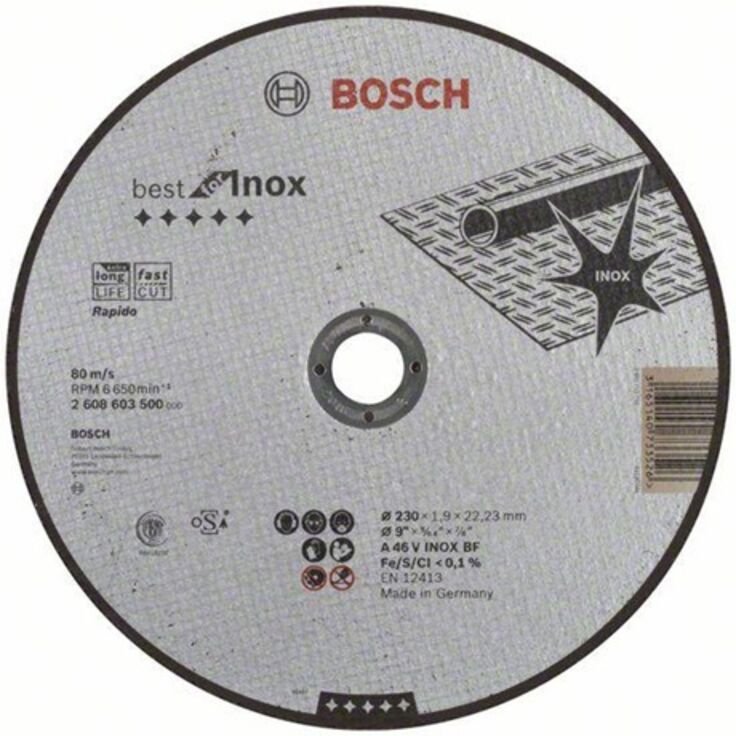 Bosch - Trennscheibe gerade Best for Inox Rapido a 46 v inox bf 230 mm 22,23 mm 1,9 mm - 2608603500