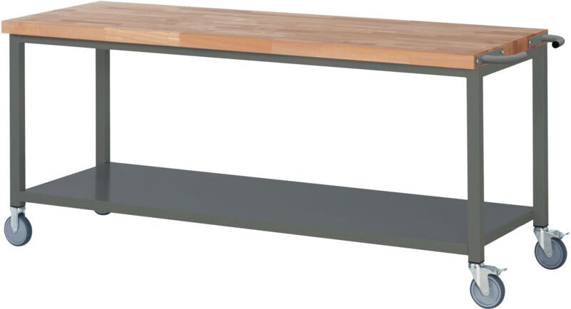 STIER Fahrbare Werkbank Premium mit Ablageboden BxTxH 2000x700x880 mm