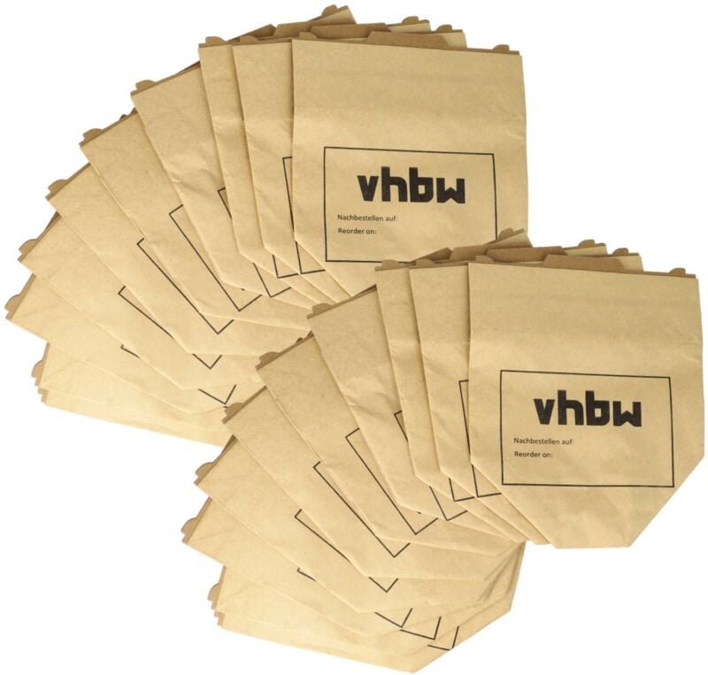 20x Staubsaugerbeutel Ersatz für Menalux 6971P für Staubsauger - Papier, 24,5cm x 20,5cm, braun - Vhbw