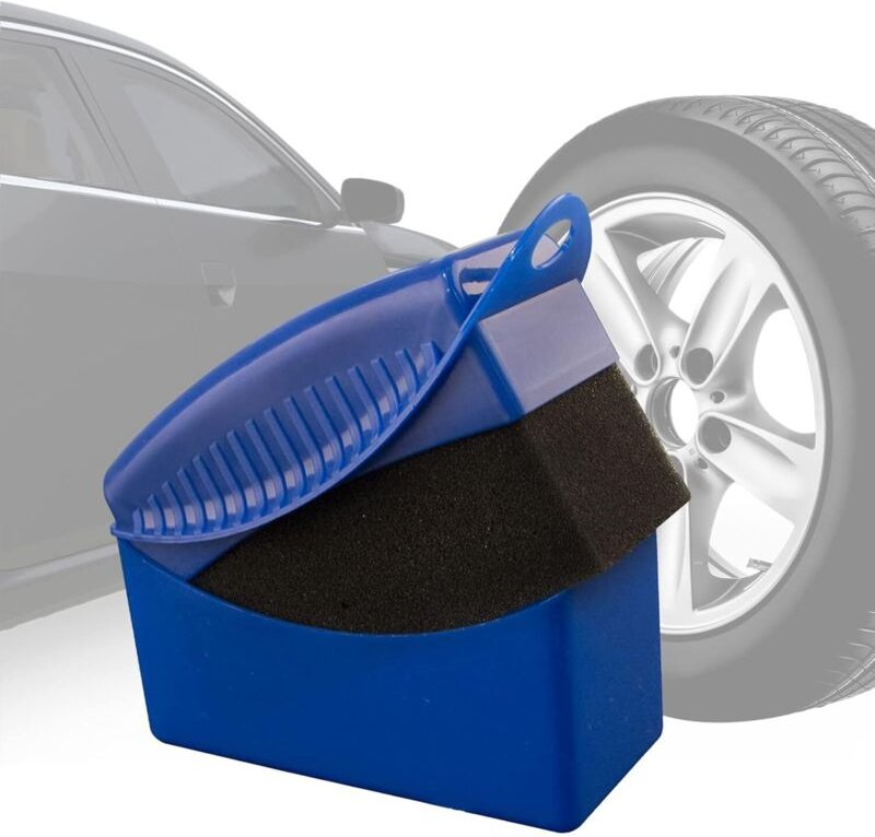 Auto-Polierwachsschwamm, Reifendetailbürste, Schaumschwamm, Reinigungswerkzeug, universell mit Abdeckung zum Polieren vo...