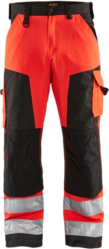 Hochsichtbarer Arbeitshose 1566 - Neonrot/Schwarz XS - FR(38) - SE(C44) - Normen