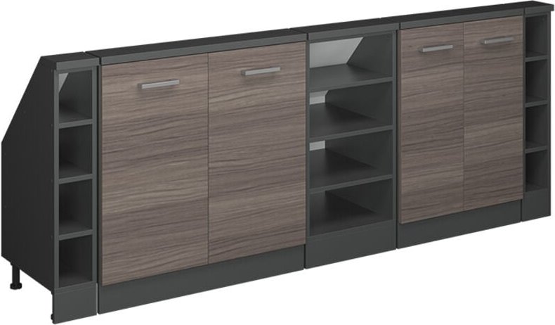 Thumbnail - Dachschrägenschrank-Set Rion, Edelgrau/Anthrazit, 5er Set, Vicco