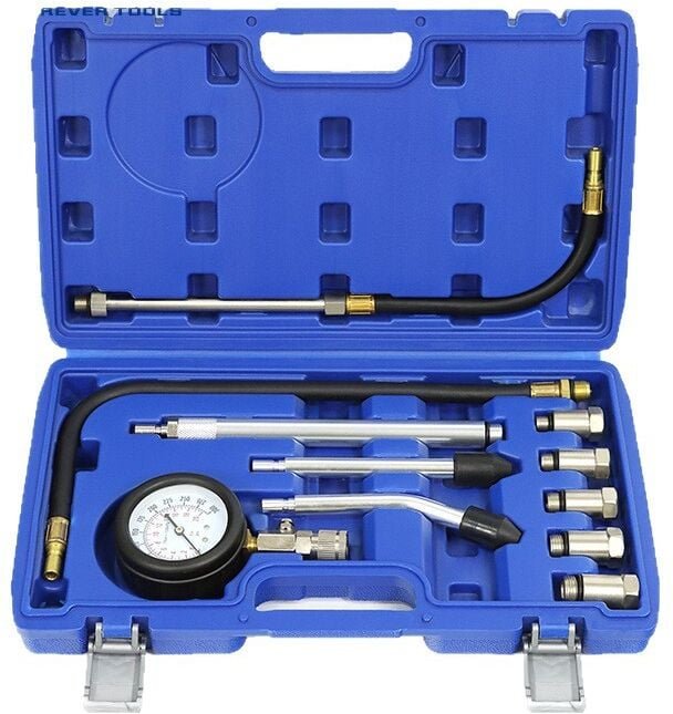Aiperq - 11-teiliges Adapter-Kit für Motorkompressionstester, Kfz-Motordruckmessgerät für Autos, Transporter, Motorräder...