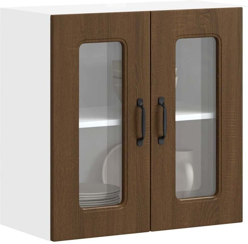 Thumbnail - Küchen-Hängeschrank mit Glastür Kalmar Braun Eichen-Optik vidaXL