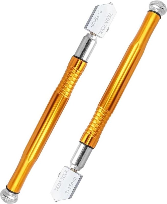 2 Stück Glasschneider, 3–15 mm, professioneller Glasschneider, Wolframkarbid-Fliesenschneidwerkzeug, Glasschneider mit S...