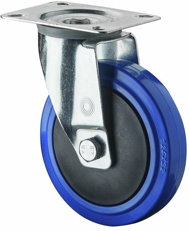 Bs-r Transportgeräte-Lenkrolle, Rad ø 125 Elastik-Reifen blau 175kg
