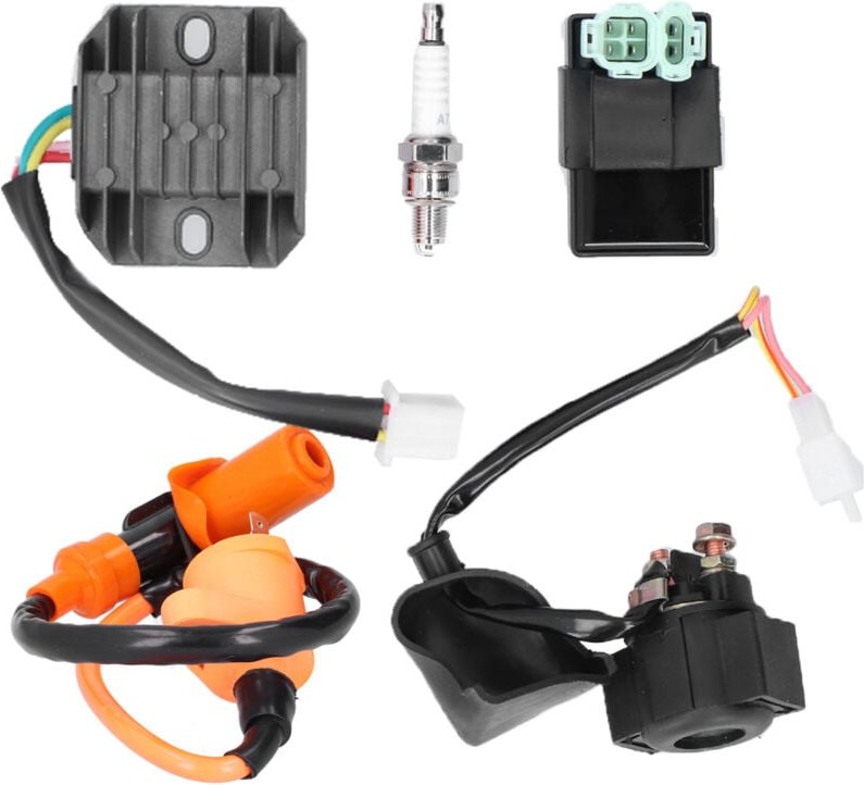 Jeffergarden - Zündspule Gleichrichter Magnetrelais Zündkerze 6-Pin ac cdi Kit Passend für GY6 50cc 150cc 125cc Racing a...