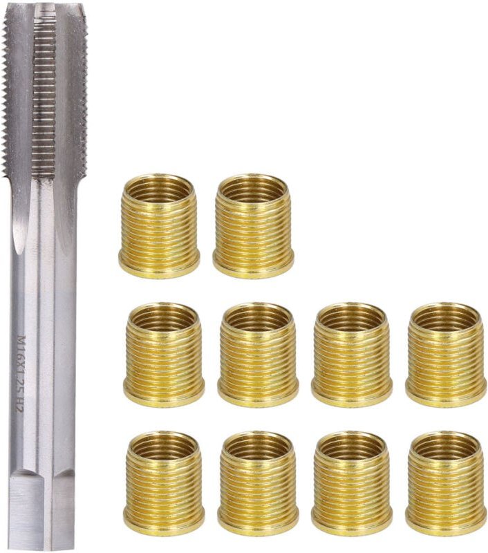 Eosnow Reparaturwerkzeuge für Zündkerzengewinde, Metall-M14x1,25-Einsätze und M16x1,25-Gewindebohrersatz für Benzinmotor...