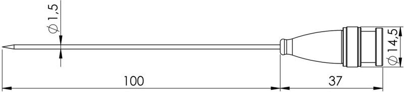 Greisinger - gf 2T-E1.5 Einstechfühler -70 bis 250 °c Fühler-Typ Pt1000