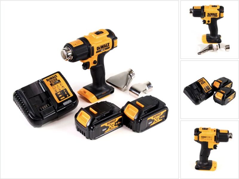 Dce 530 M2 Akku Heißluftpistole 18V 530°C + 2x Akku 4,0Ah + 1x Lader + Flächen- und Reflektordüse - Dewalt