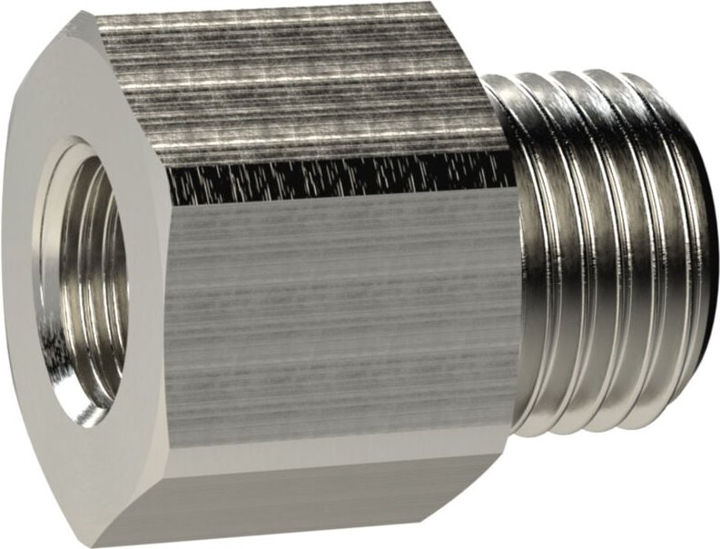 Riegler Reduziernippel lang, G 1/8 a., G 1/8 i., SW 14, Messing vern.