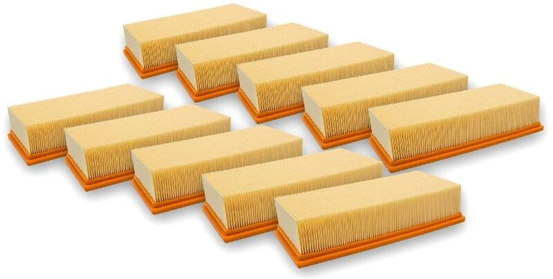 vhbw 10x Flachfaltenfilter kompatibel mit Kärcher VC 300 Staubsauger - Filterelement