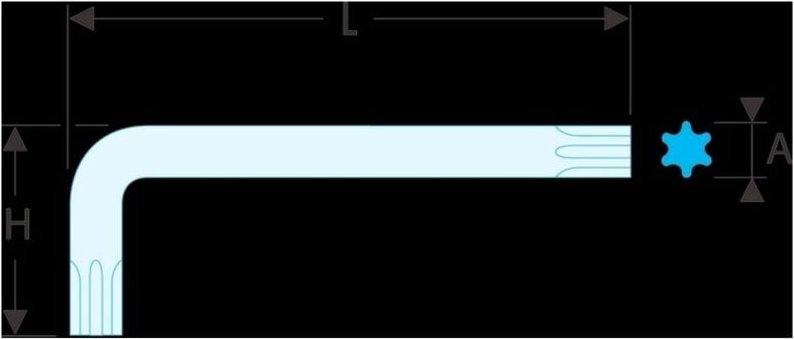 FACOM Winkel-Stiftschlüssel lang Sechskant 16 mm