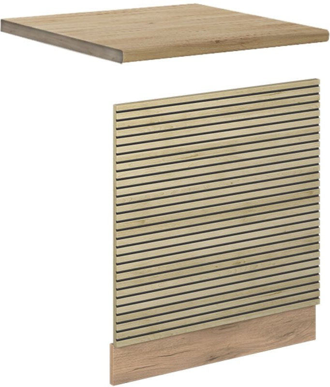 Vicco - Geschirrspülblende Fame-Line, Eiche Paneel, 45 cm , ap Eiche