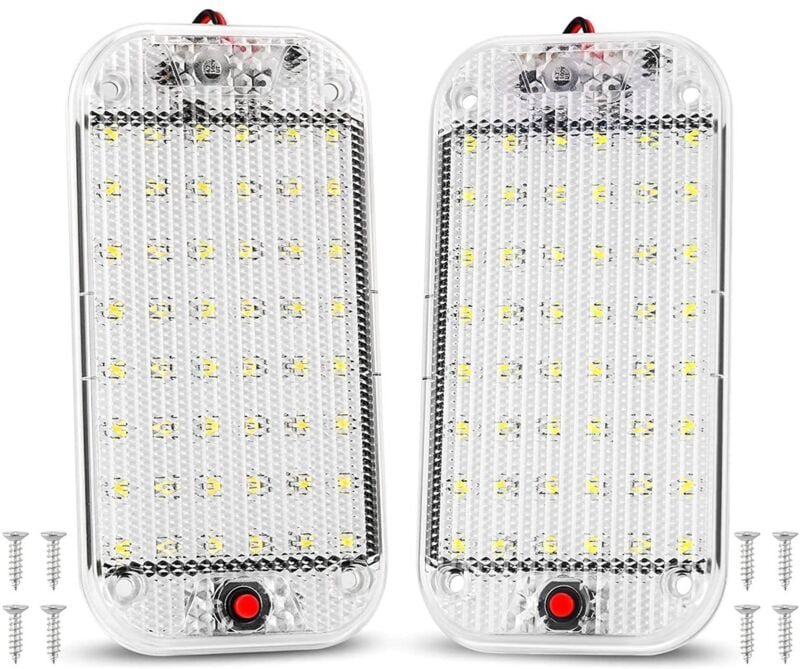 Tlily - Auto-Innenbeleuchtung led 48LEDs 12V - 85V Weiße Lampe mit EIN/AUS-Schalter für Wohnmobile