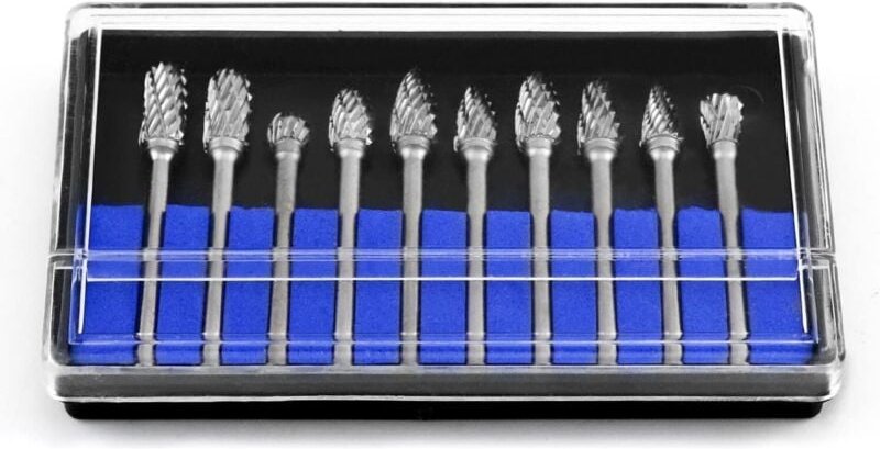 10 Stück Doppelschnitt-Rotationsfräser, 3 mm Schaft, 6 mm Kopf, Hartmetallfräser für Holz- und Metallbearbeitung