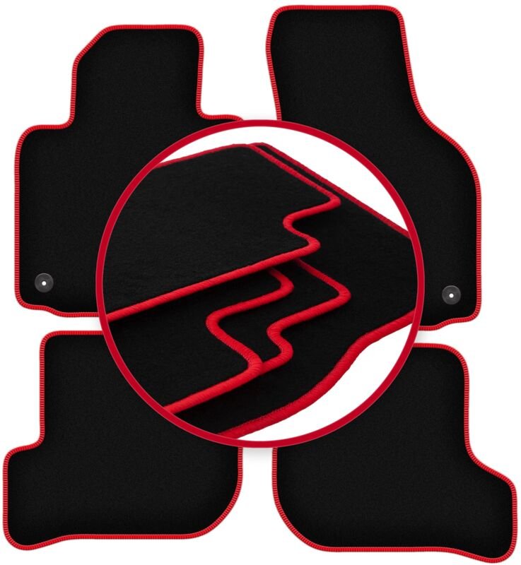 CARLUX-RED Autofußmatten für: Volkswagen Jetta V Limousine, Variant, Kombi (2005-2011)