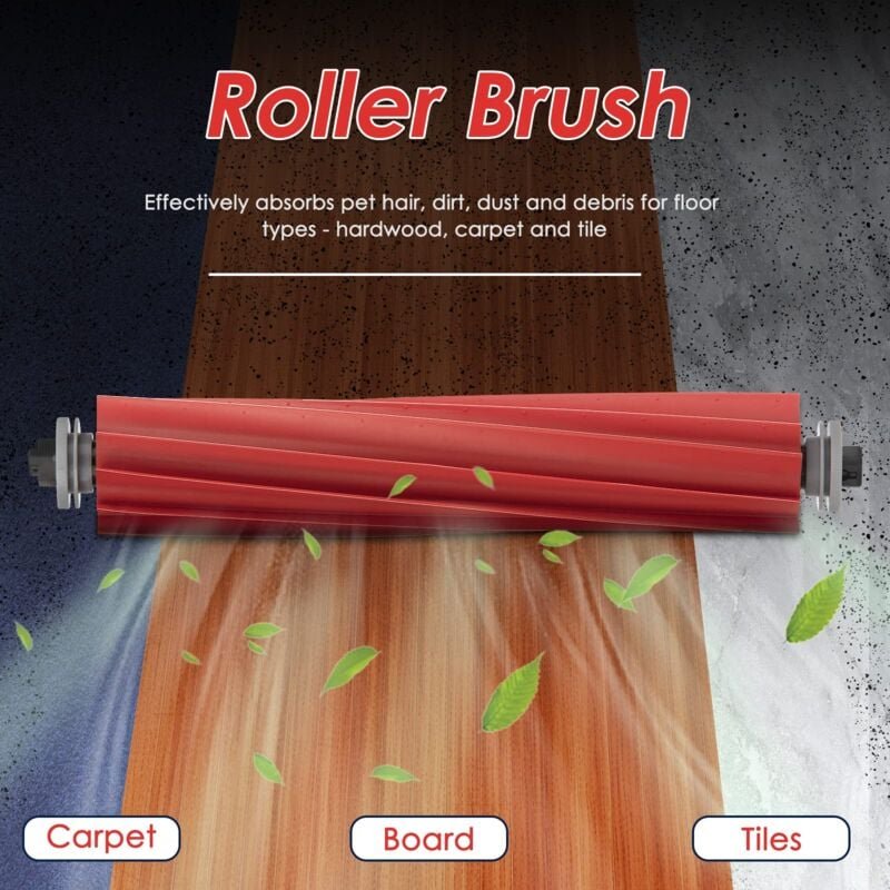 3 Stück) Rollenbürsten, Gummi-Hauptbürste, Ersatzteile für Roborock S7, S7+, S7 MaxV, S7 MaxV Plus, S7 MaxV Ultra, Q7, Q...