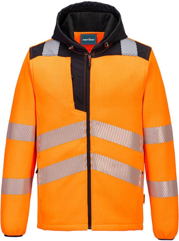 Thumbnail - Technische Polartec Hi-Vis PW3 Orange/Schwarz S