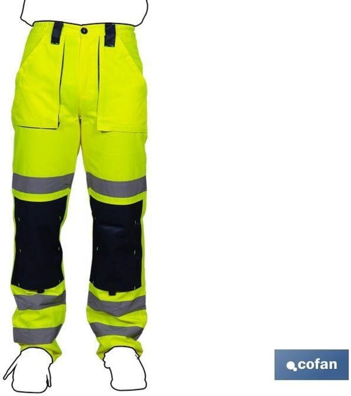 Warnschutzhose Sirio, Modell Gelb und Marineblau, Größe xxl