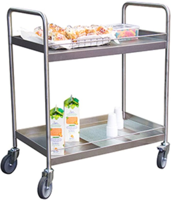 Edelstahl-Servierwagen mit 2 Platten - max. Belastung 300 kg - 880000633