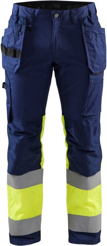 Hochsichtbarer Stretch-Arbeitshose 1558 - Marine/Neongelb 3XL - FR(54) - SE(C60) - Kurz